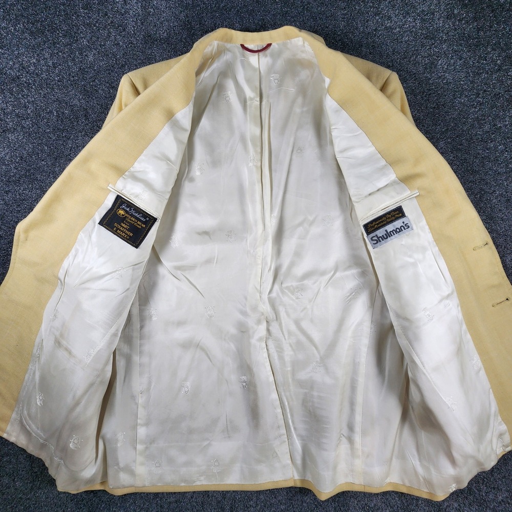 VTG Jack Nicklaus Golden Bear Sport Coat Mens 42R Yellow Blazer Shulman's - Picture 7 of 15